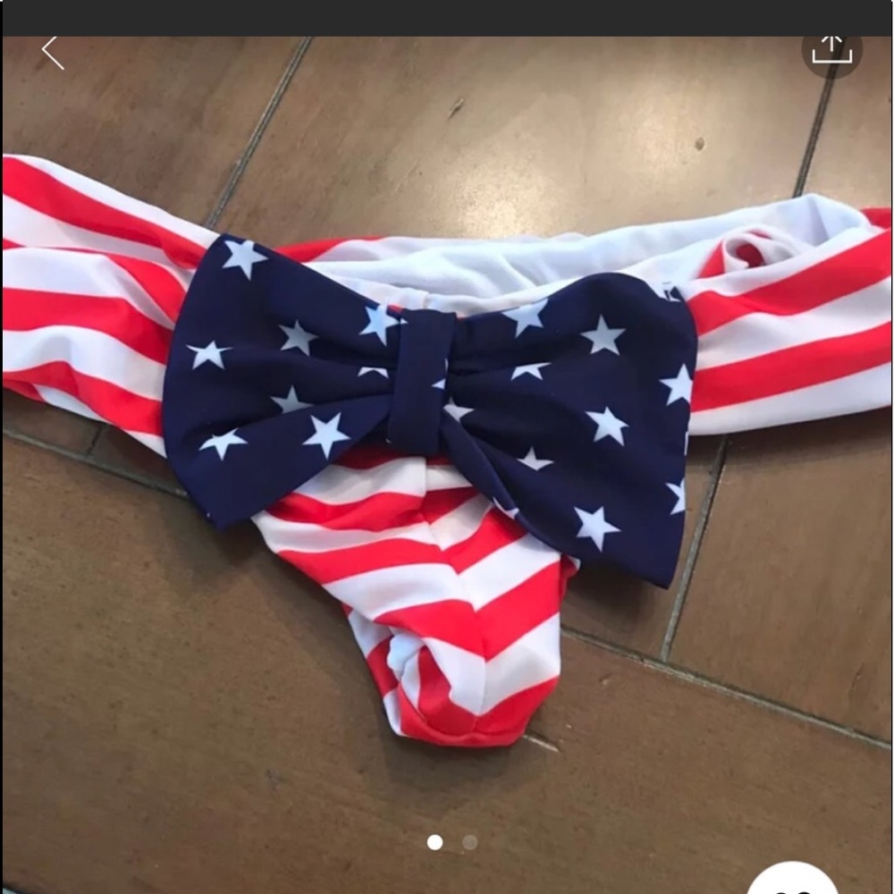 Lolli Size Small American flag bow bikini bottoms
